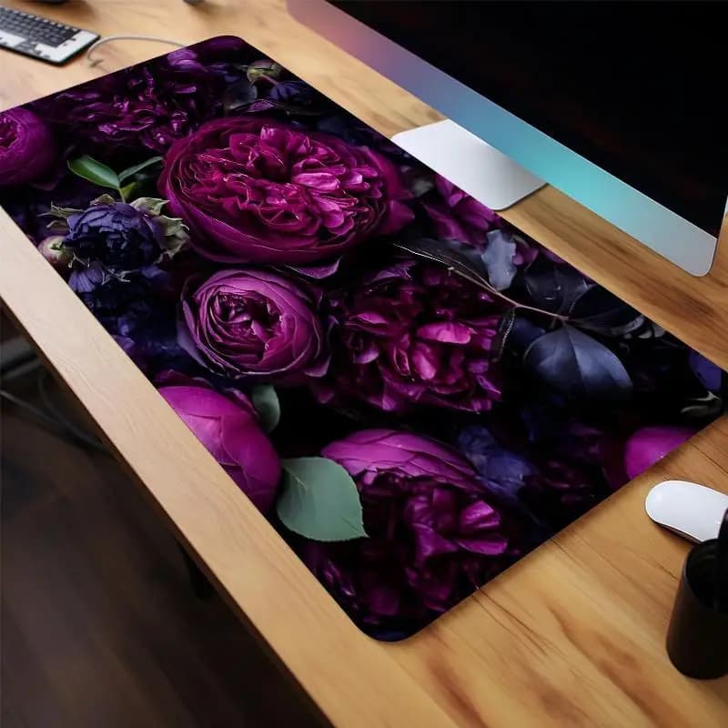 Tappetino per Mouse da Gaming BrandX Romantic Rose, Base in Gomma Antiscivolo, Grande Tappetino Rettangolare da Scrivania per Ufficio e Gamer