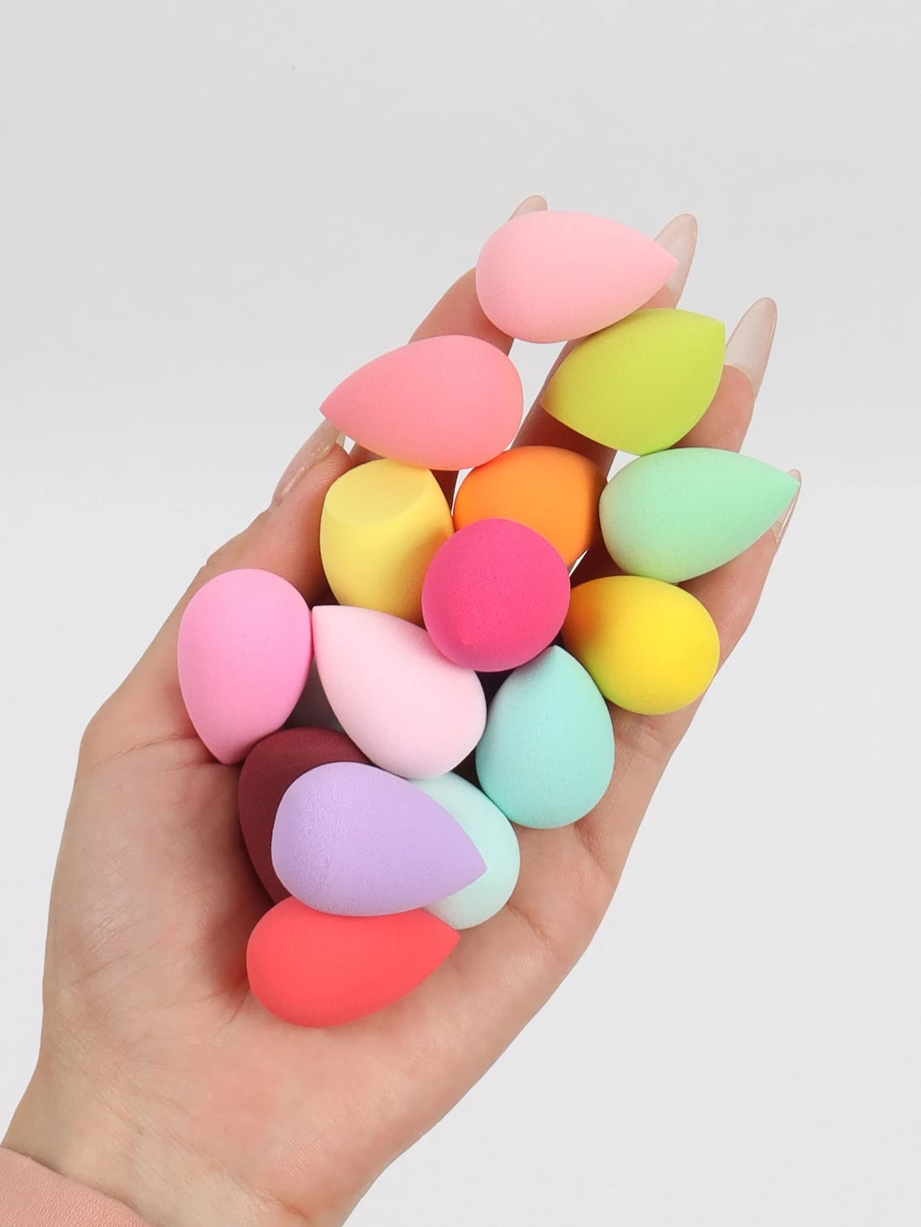 Mini eggs for casual makeup Pack of 10-20-50-100 Color and random shape, multicolor makeup sponge, mixed beauty sponge for foundation, L