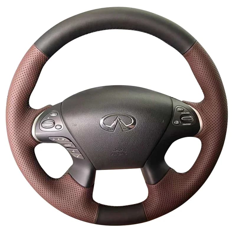 For Infiniti M30 M35 M37 M56 M30d M35h Genuine Leather Cover Brown Hand Sewn Anti-slip