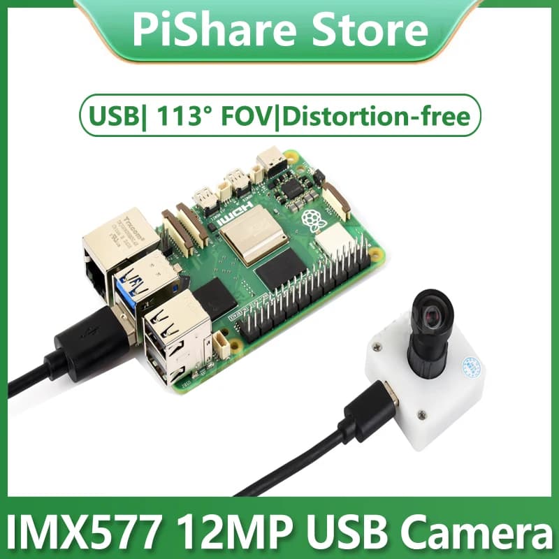 USB camera Raspberry Pi IMX577 12MP (A) 113 ° USB 2.0 without FOV distortion for Jeston RDK