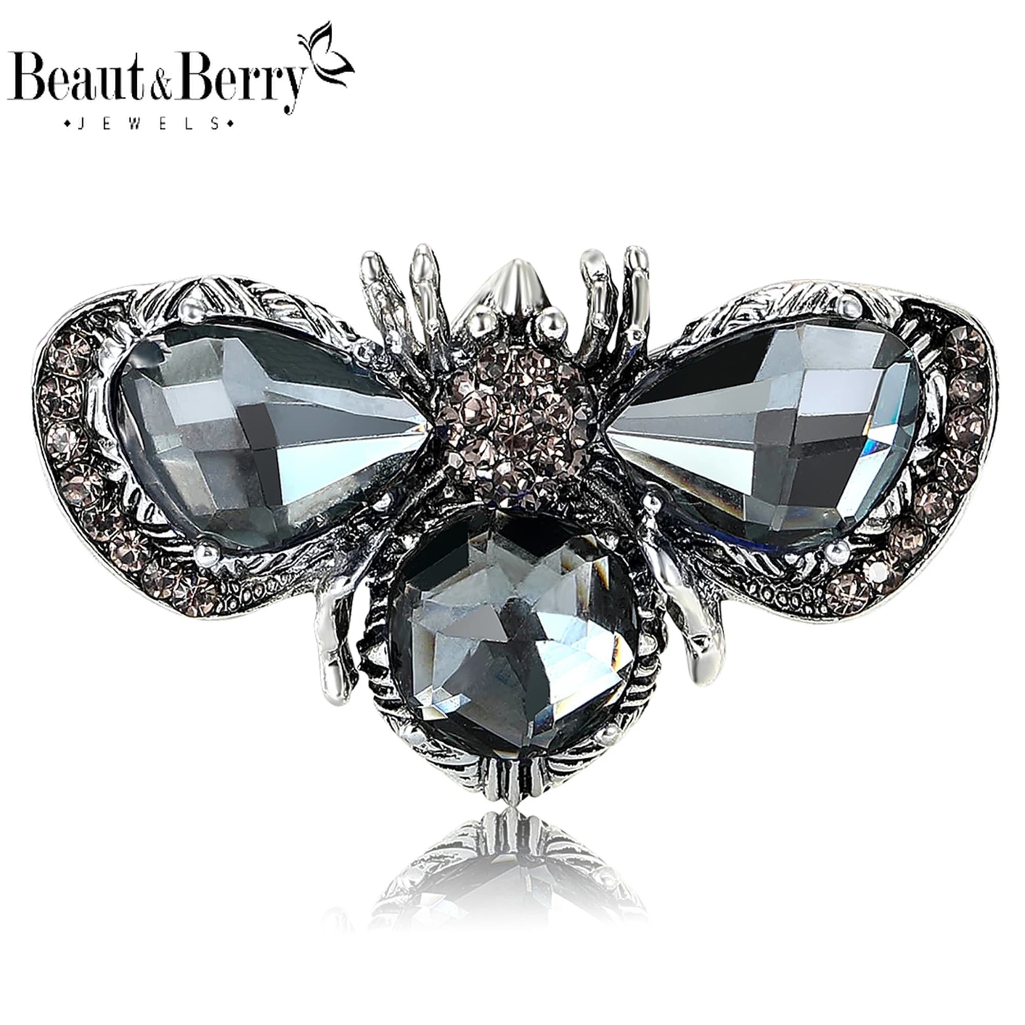 Beaut&Berry Beautiful bee-shaped brooch in crystal for women Unisex insect pins Accessories for casual holidays New Year Gifts Friends