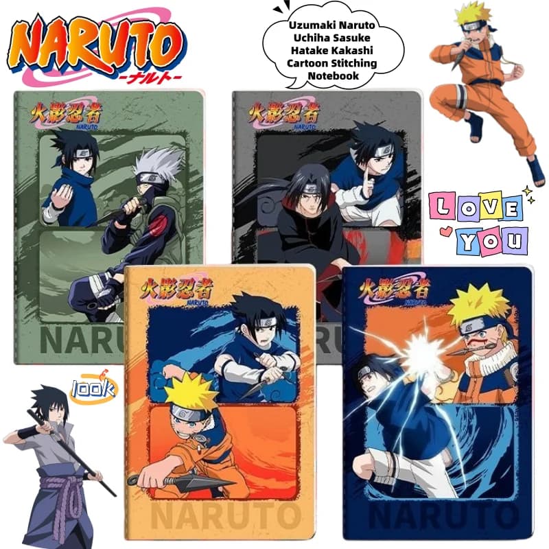 Nuovo NARUTO Uzumaki Naruto Uchiha Sasuke Hatake Kakashi Student Cartoon Stitch Laptop Creativo Anime Periferiche Auto Quaderno Regalo
