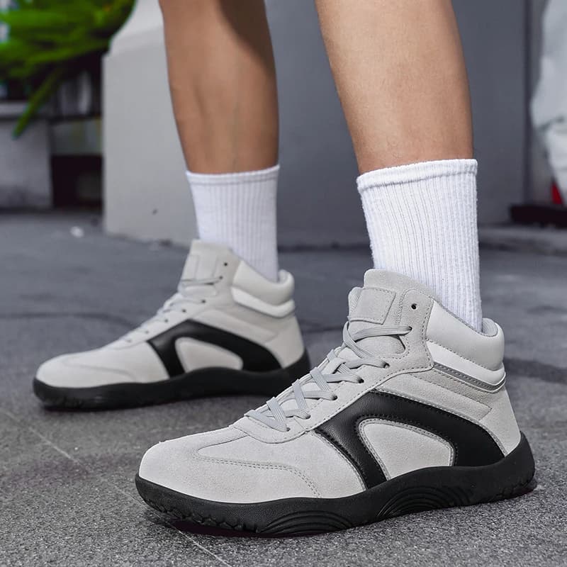 Scarpe da ginnastica unisex in pelle artificiale a piedi nudi Stivali da trekking con punta larga Scarpe da corsa antiscivolo con lacci zapatillas de deporte