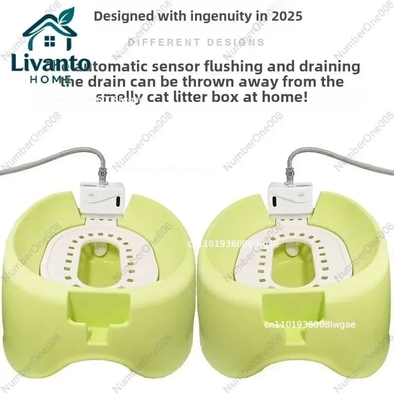 Lettiera per Gatti con Pulizia Automatica a Induzione Infrarossi, Toilette Autopulente con Controllo degli Odori per Interni, Design Aperto