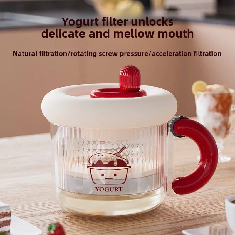 Filtro per yogurt greco estratto autoraffreddante filtro separatore di siero di latte secco garza yogurtiera filtro per ciotola di yogurt