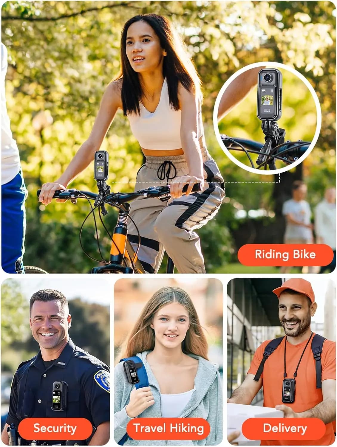 BOBLOV Wearable Mini Camera 30M Waterproof Action Bodycam 270 Rotatable Len Cam For Vlogging Sport Battery Camera Magnetic Clips