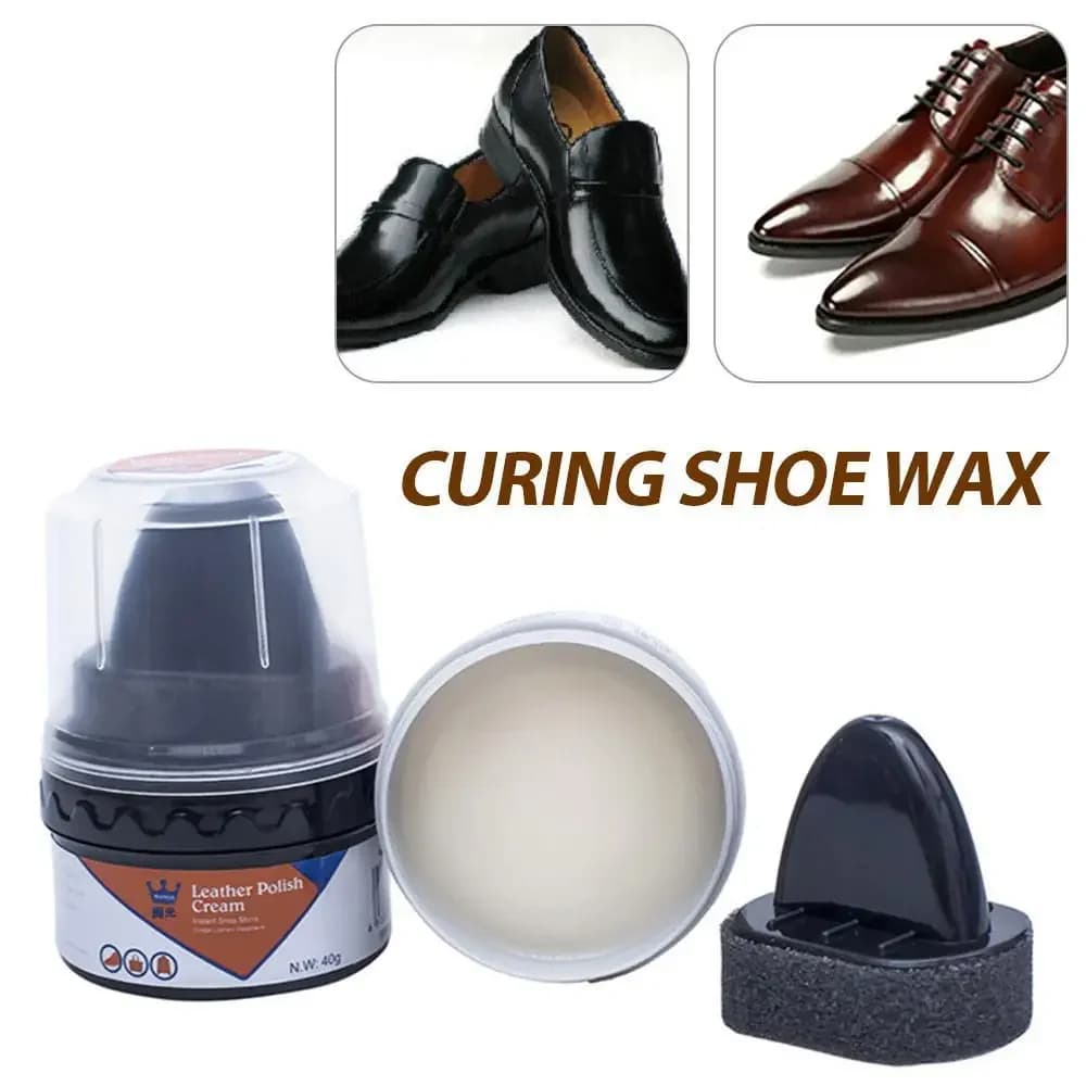 Crema lucidante per stivali per scarpe in pelle con pennello Scarpe per riparazione cera per scarpe Lustro lucido Nutre la protezione Spazzola per scarpe