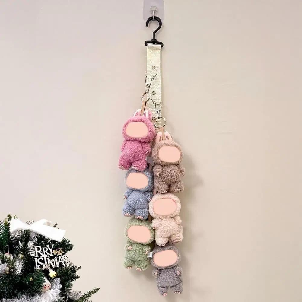 Organizer for dolls with stainless steel clip, doll display, Oxford fabric strap, reliable support for toys with 8 clips