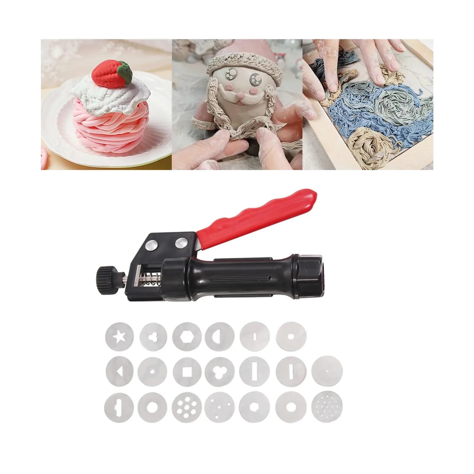 Estrusore di argilla morbida Artigianato Dischi diversi Decorazione Cottura Modellazione Tenuto in mano per argilla polimerica Accessori per ceramica di argilla fai-da-te