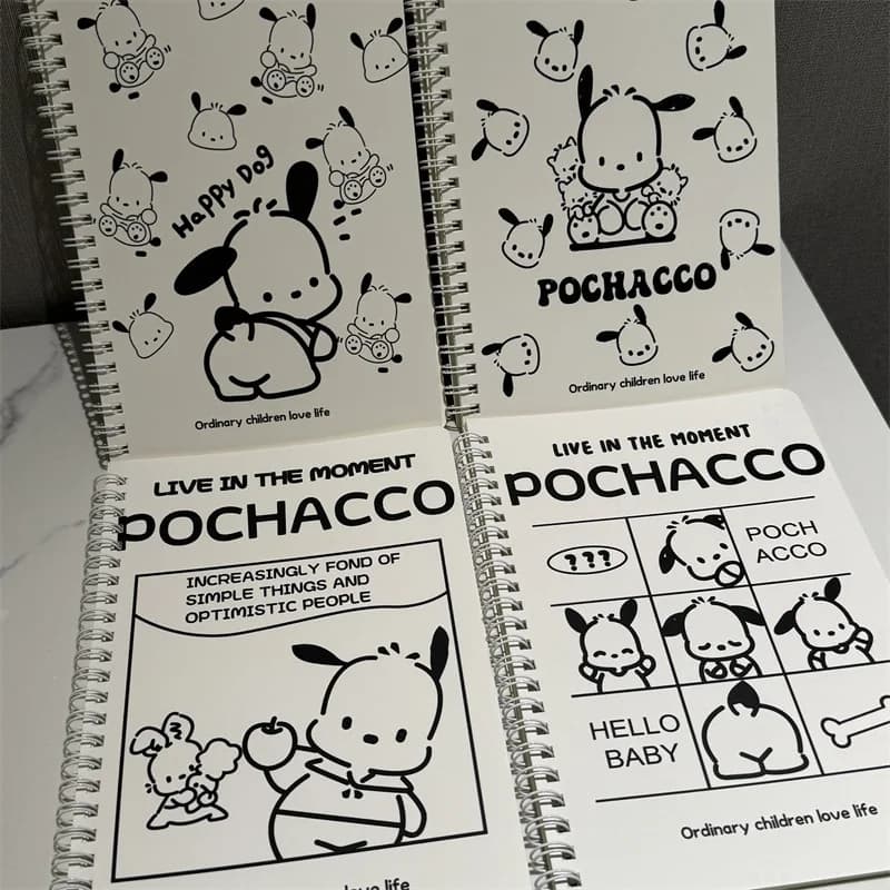 4 pezzi nuovo prodotto Sanrio Pochacco A5 bobina cartone animato alta bellezza ragazza cuore addensato notebook linea orizzontale regalo