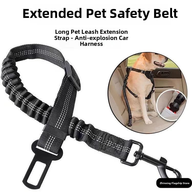 Guinzaglio di Sicurezza per Cani Rinforzato e Regolabile, Cintura Posteriore per Auto, Imbracatura da Viaggio Essenziale per Cani