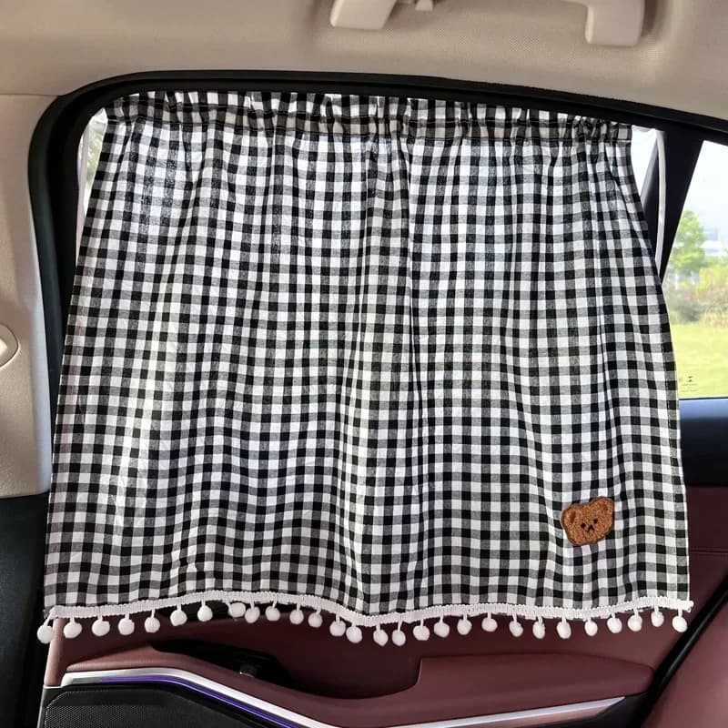 Parasole per auto, simpatico orsetto dei cartoni animati, parasole per finestrino laterale a forma di auto, tendina protettiva