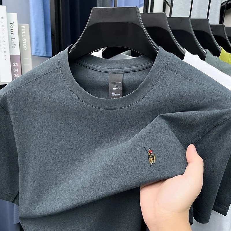 Designer's new short sleeve men'sT-shirt high-end brand fashion pony embroidery summer comfort round neck luxury golf casual top