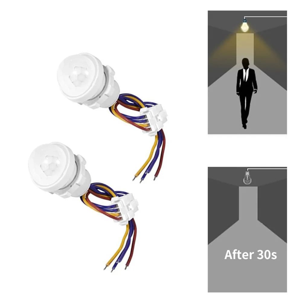 Sensore di Movimento PIR a Doppio Ritardo Regolabile, Interruttore Intelligente AC85-265V, Sensore a Infrarossi LED per Strisce Luminose