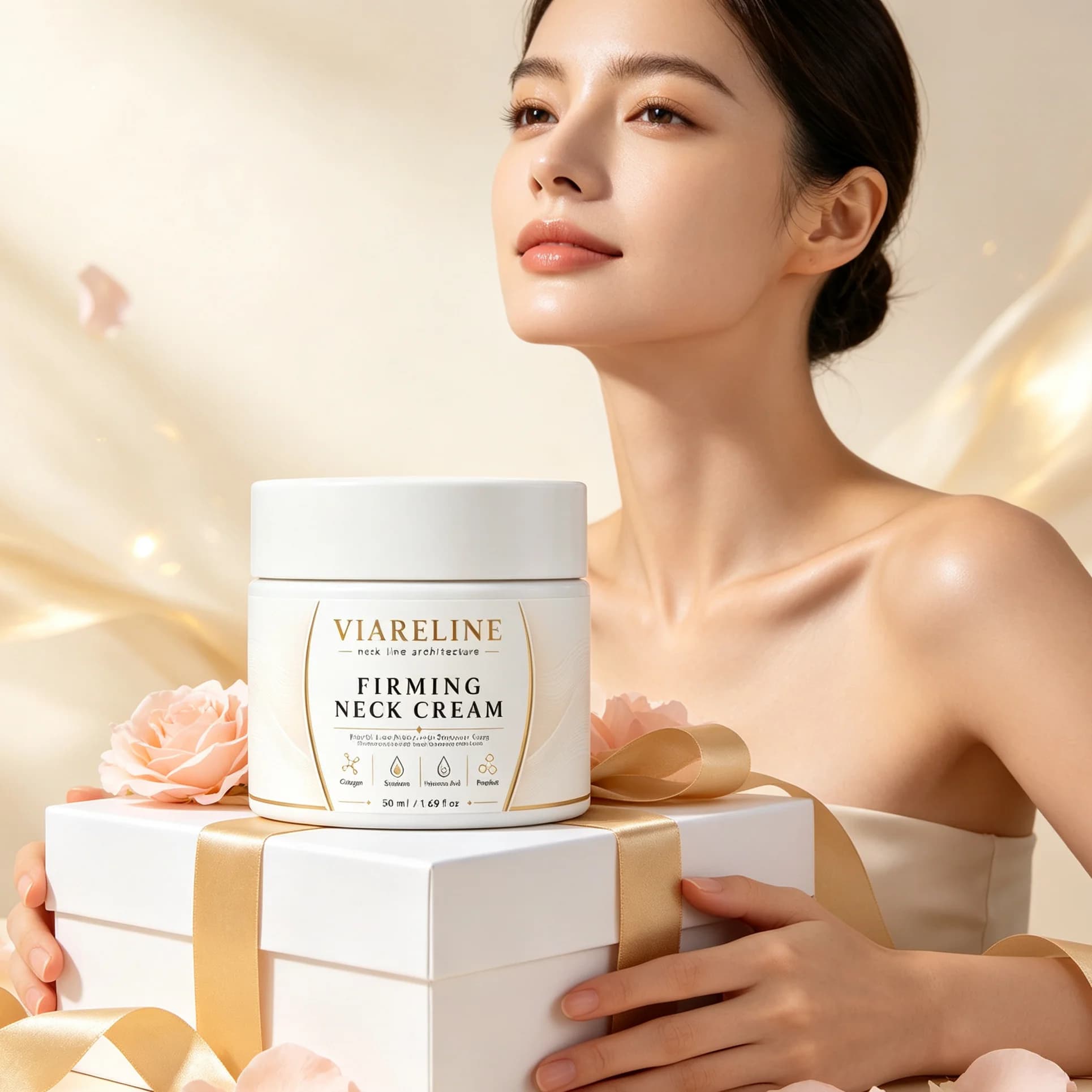 Multi-Peptide Neck Firming Cream Anti Aging Wrinkle Moisturizer Smooth Neck Lines Boost Elasticity Tighten Crepey Neck Skin Care