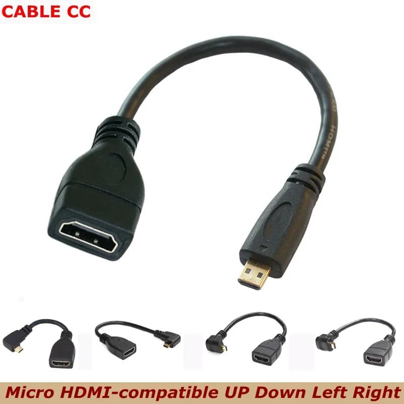 Cavo HD compatibile HDMI maschio-femmina da 15 cm ad angolo retto da 90 gradi per monitor TV con fotocamera digitale