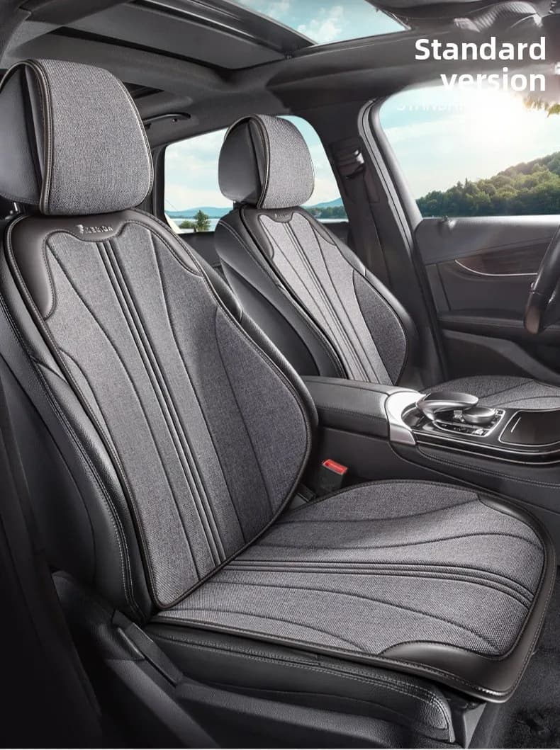 Coprisedile Universale in Lino per Auto, Quattro Stagioni, Comodo, Traspirante, Antiscivolo, Protezione per Sedili SUV