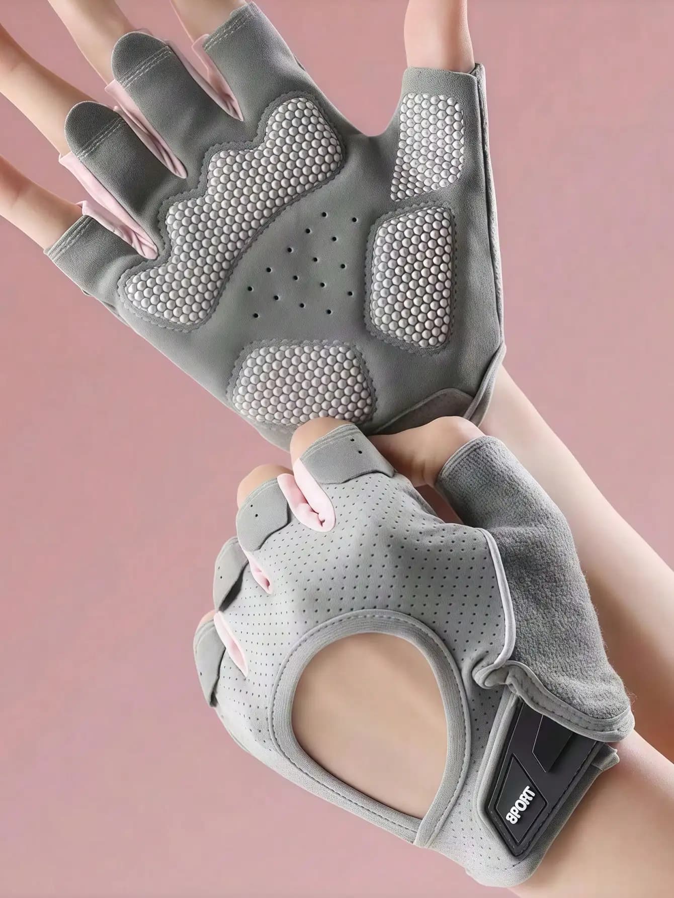 Guanti antiscivolo senza dita con protezione completa del palmo, guanti da palestra traspiranti per uomo e donna, guanti da ciclismo a mezze dita per allenamento