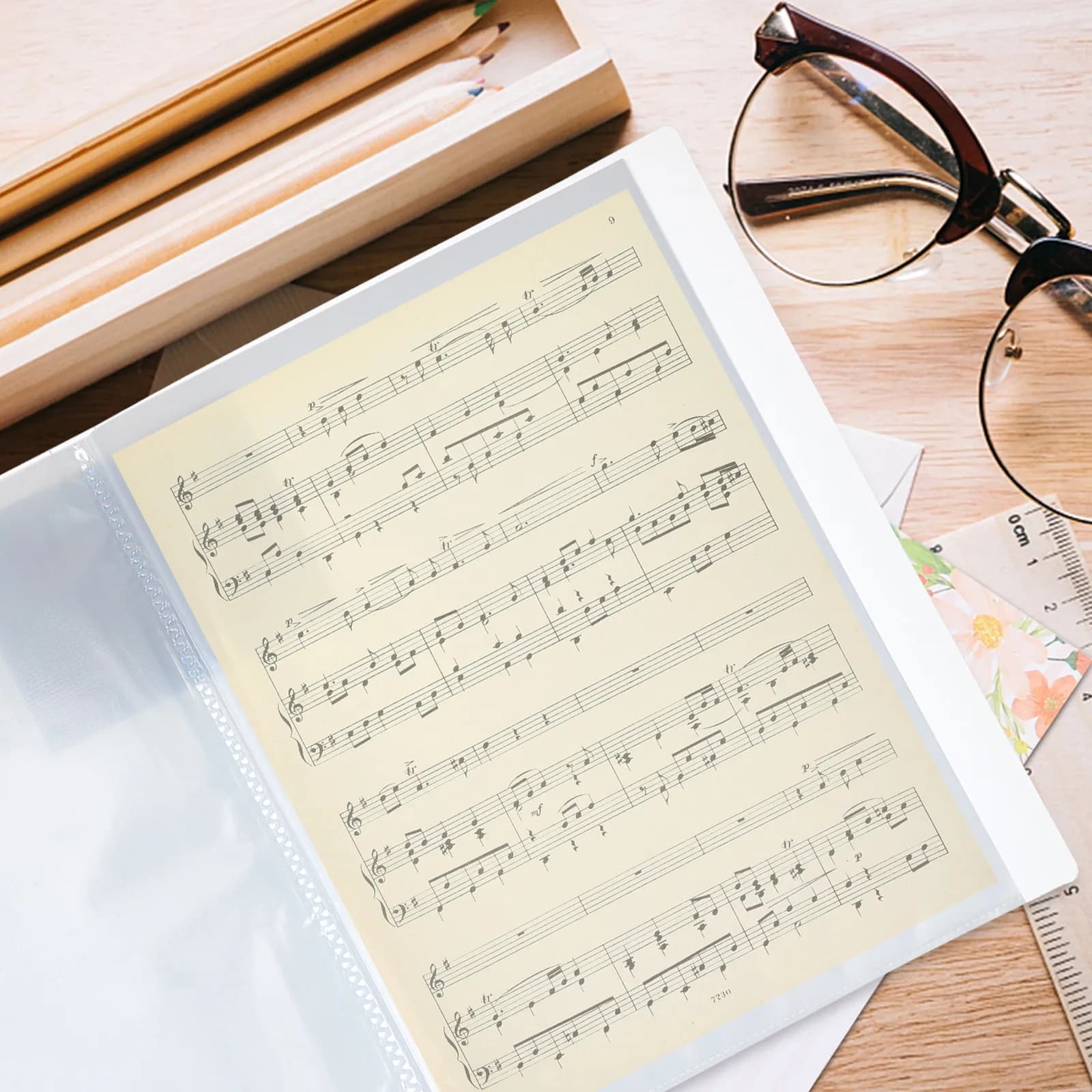 Transparent A4 File Folder Heavy-Duty Music Score Binder Document Protector Sheet Desktop File Storage Folder