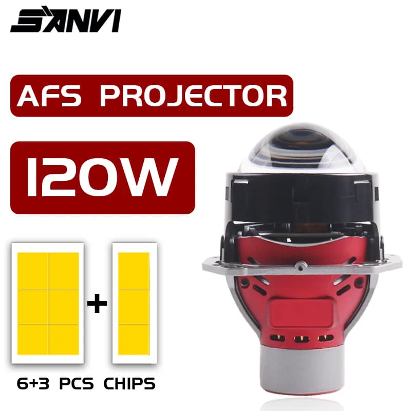 SANVI AFS Bi Lente Led 3.0 Pollici per Hella 3R G5 5500K 120W Ad Alta Luminosità 9 pz Chip Faro Auto Luci A Led Ricambi Auto Accessori