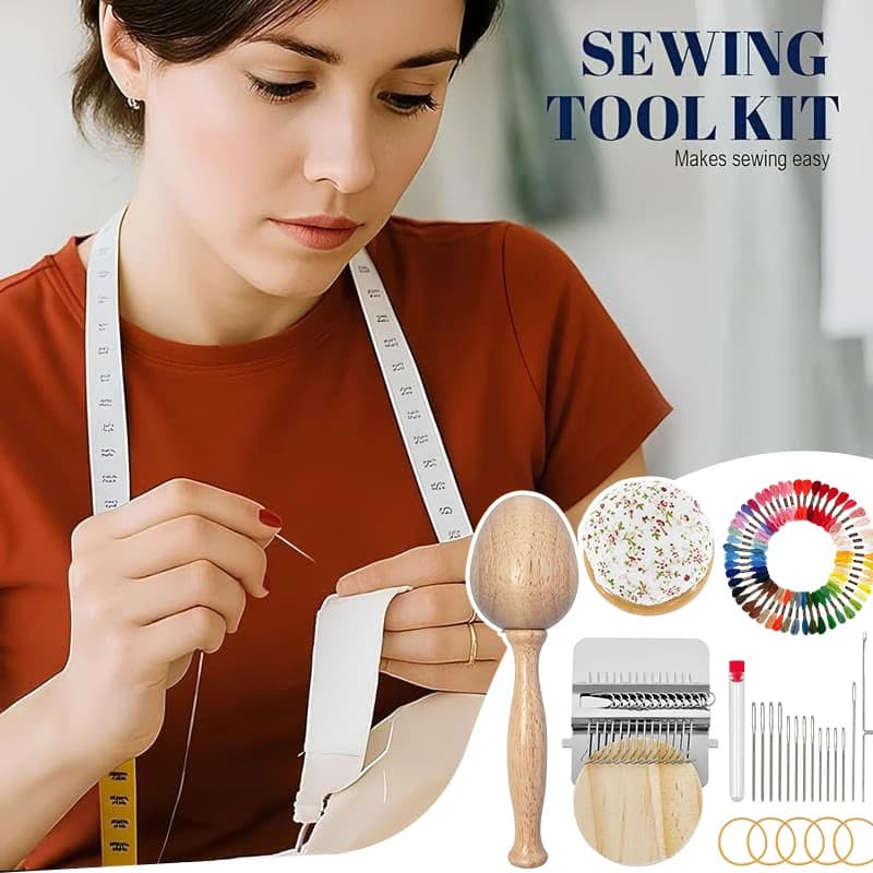Kit per tessitura definitivo con mini telaio, 14 ganci, 14 aghi a occhiello spesso e 50 fili colorati unici
