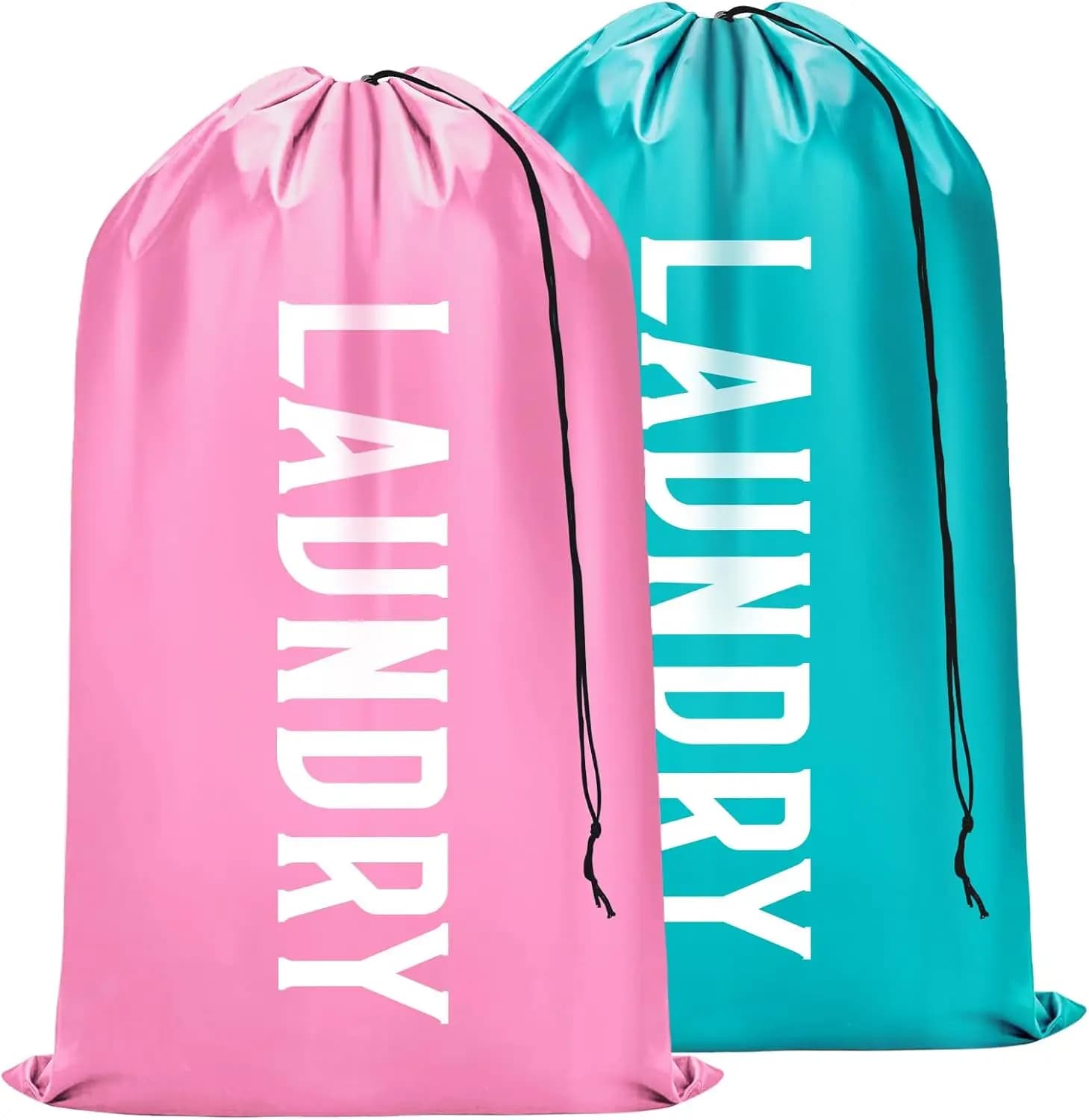Borsa per Bucato da Viaggio XL, Confezione da 2, Lavabile in Lavatrice, Contiene 4 Carichi, Adatta per Cesto, 24"x36"