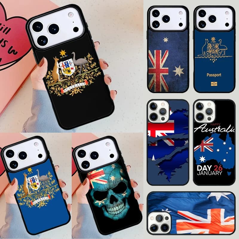 Cover per iPhone con Stemma dell'Australia per Apple iPhone 17 Air 16E 15 14 Plus 13 12 11 Pro Max Mini