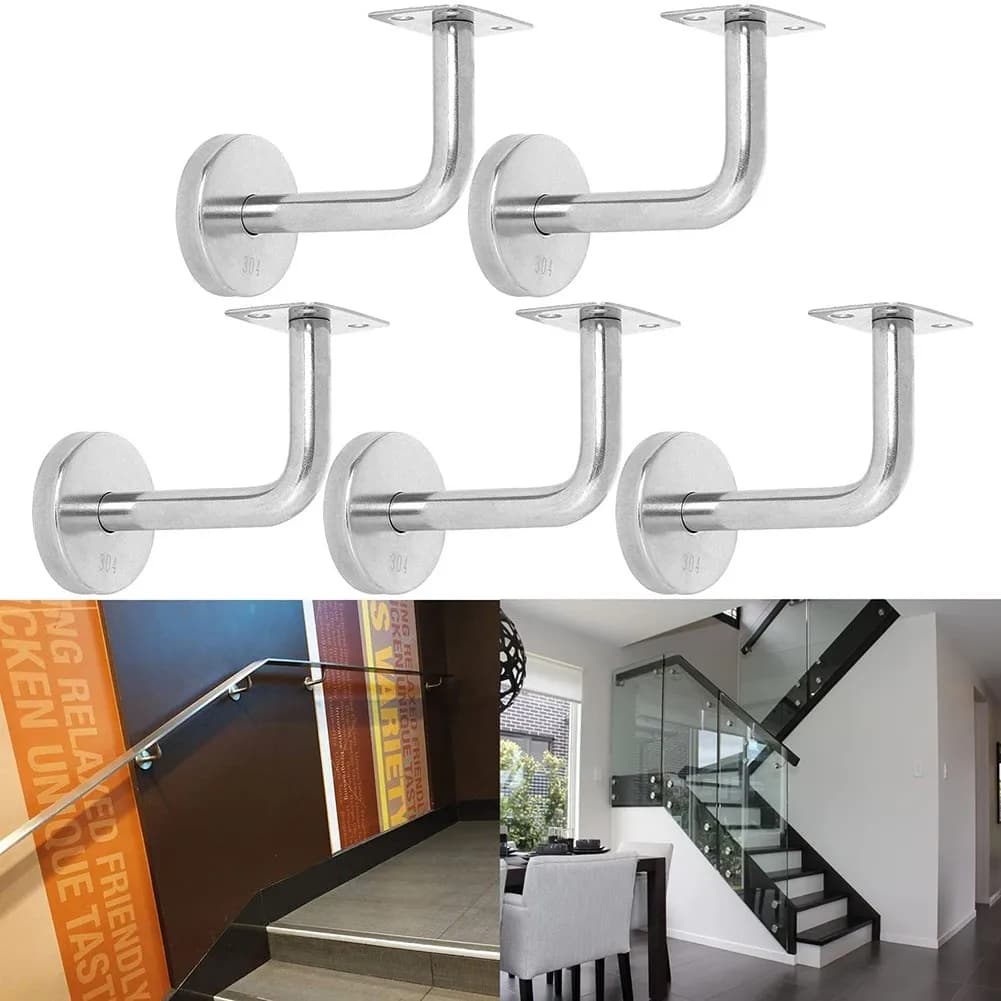 Staffe in acciaio inossidabile Supporto per montaggio a parete Staffa per corrimano a parete per scale Accessori hardware per scale per ringhiere