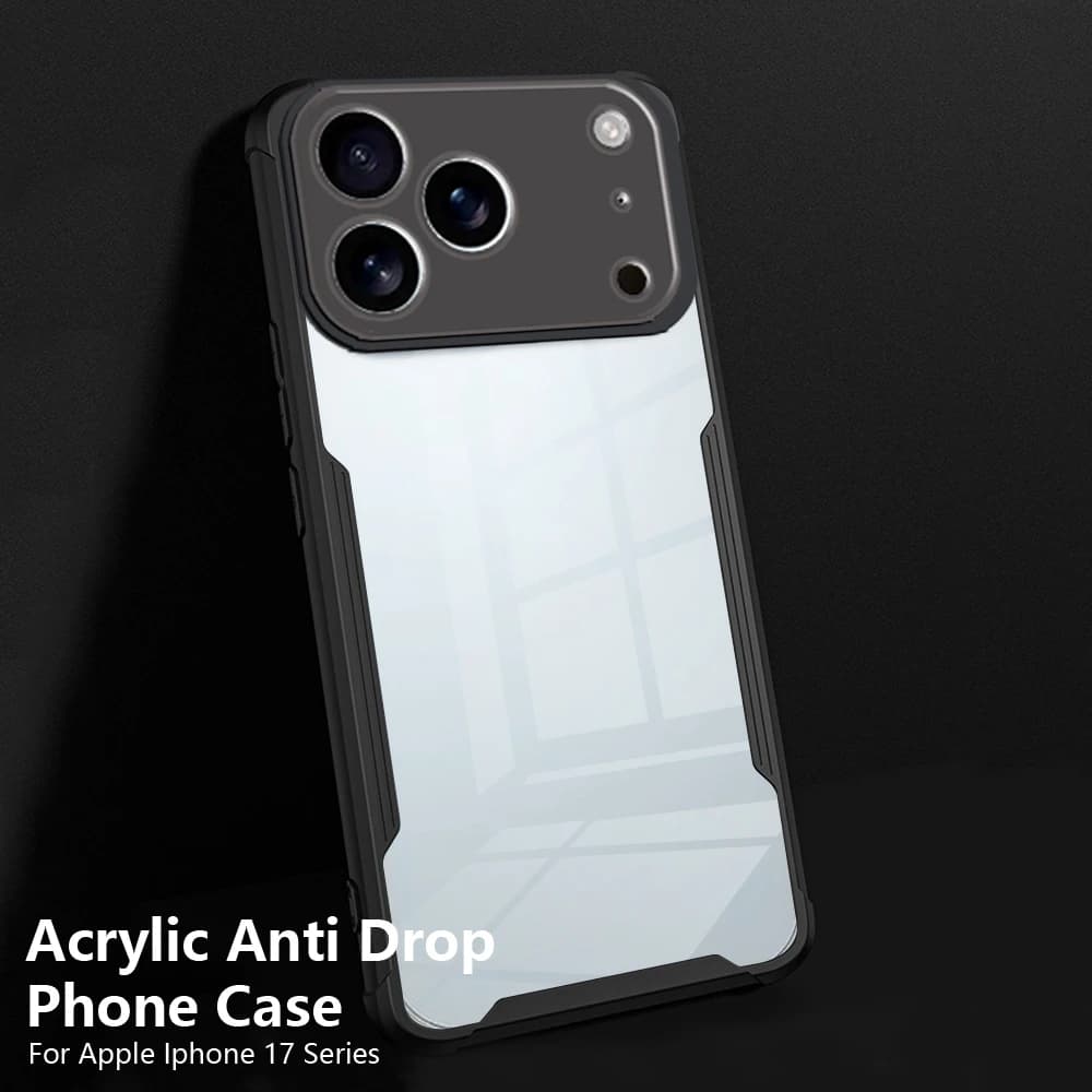 Simple Luxury Armor PC+TPU Frame Clear Case For IPhone 17 Pro Max 17 Air Four-coner Anti-Drop Bumper Airbag Protect Rugged Cover
