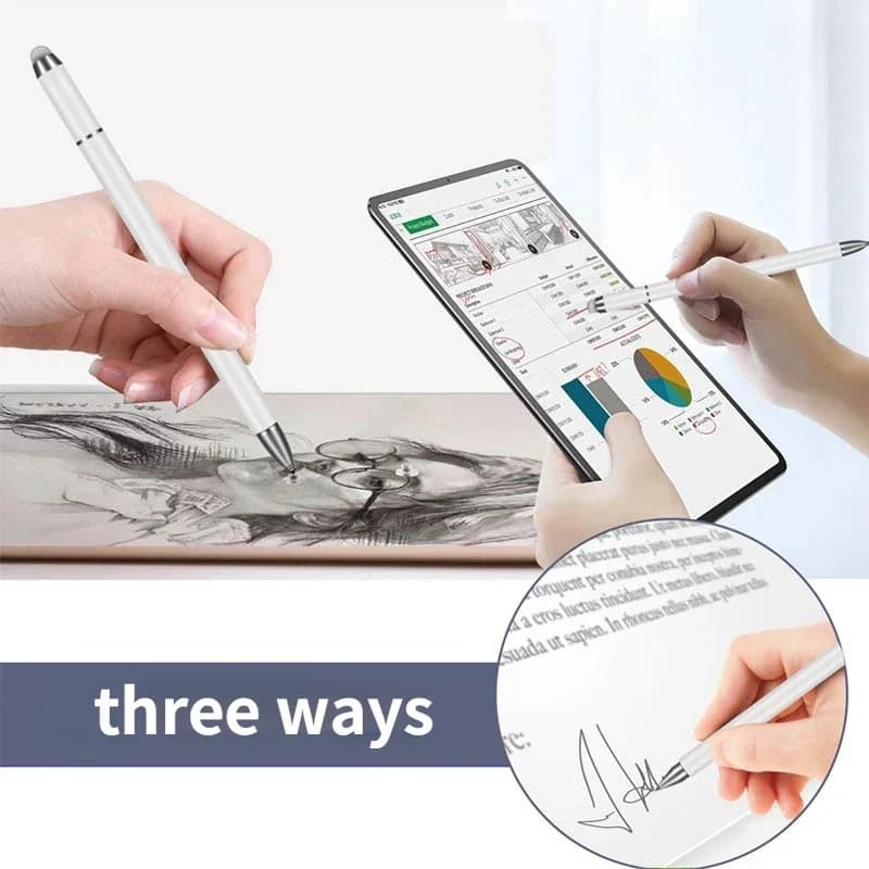 Matita capacitiva 3 in 1 per smartphone, tablet - Disegno spesso e sottile, penna touch per schermo mobile Android
