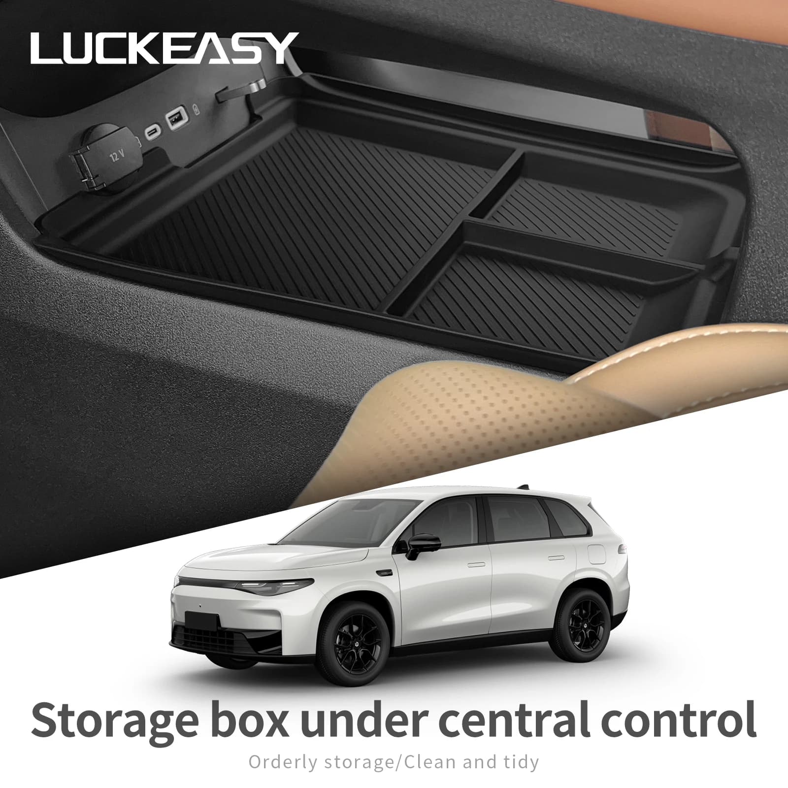 For Leapmotor C10 2024 2025 Central Console Lower storage box Interior accessories Car tray Organizer case