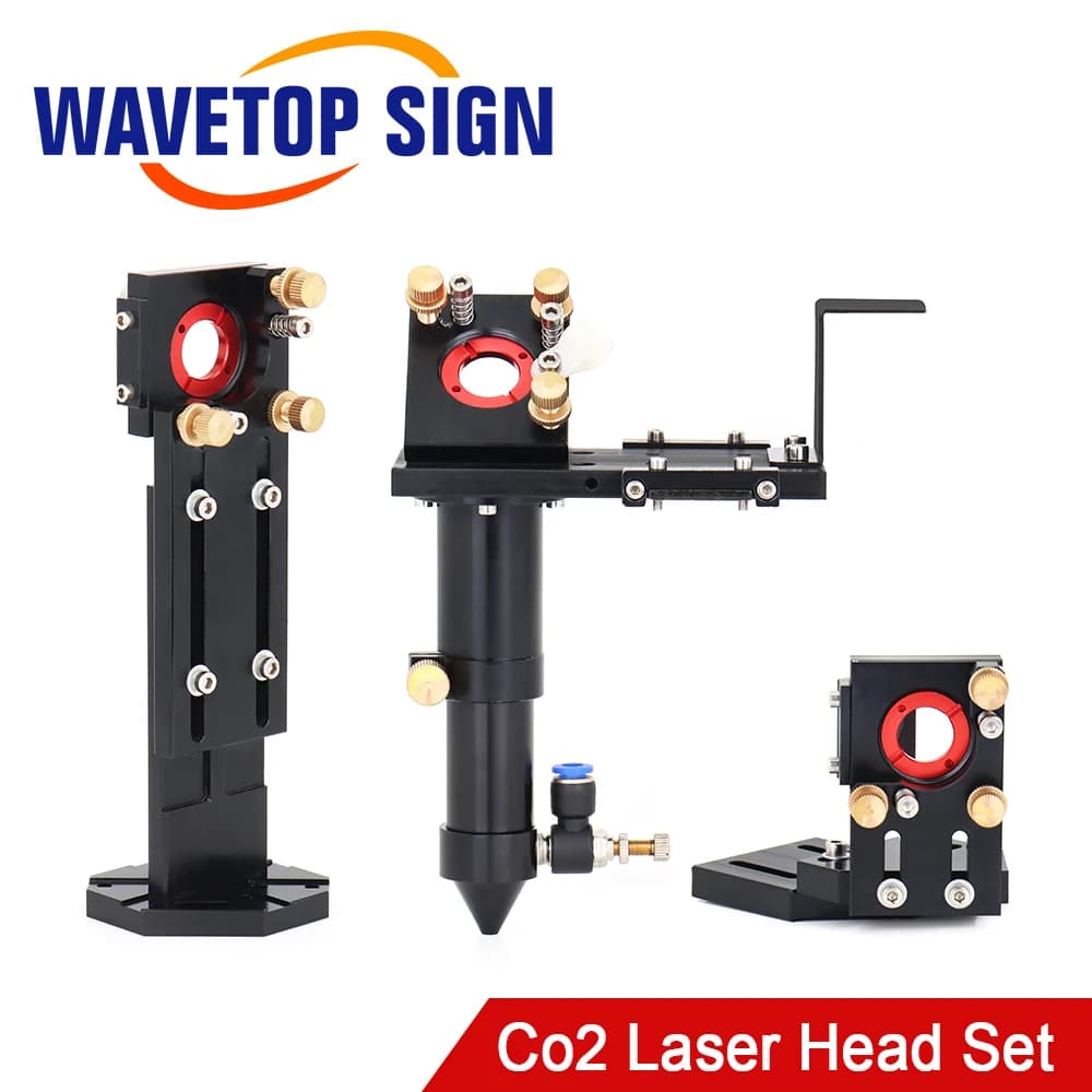 Set Testa Laser CO2 Serie E WaveTopSign + 1 Lente di Focalizzazione + 3 Specchi Si/Mo per Parti di Macchine per Incisione e Taglio Laser CO2