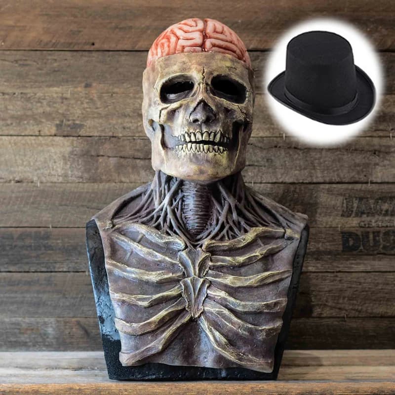 Creepy Brains Skeleton Mask Skull Headgear Cosplay Bloody Zombies Skull Latex Helmet Halloween Carnival Party Costume Props