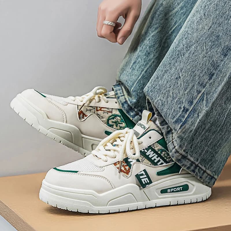 Men Fashion Casual Sports Sneakers Large Size Lightweight Breathable Comfortable Thick Sole Anti-slip Running Footwear