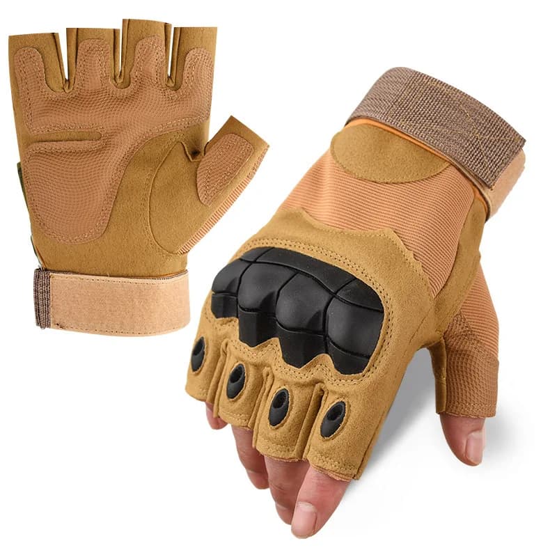 Outdoor sports gloves with half fingers, for men, for cycling, mountaineering, motorcycle, wear-resistant, anti-slip, combat protection