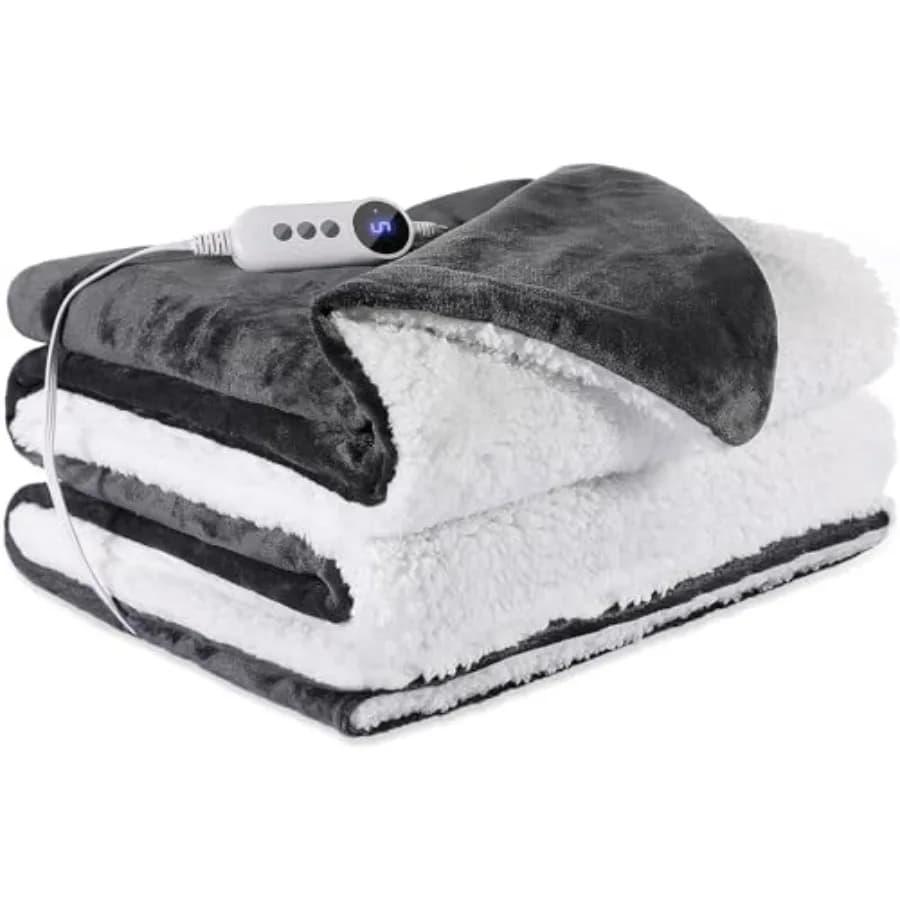 Coperta Elettrica Singola - Coperta Riscaldata in Morbido Flanella Misura Singola 62x84 Pollici, Ultra Morbida, Riscaldamento Rapido con 2-10 Impostazioni di Timer e