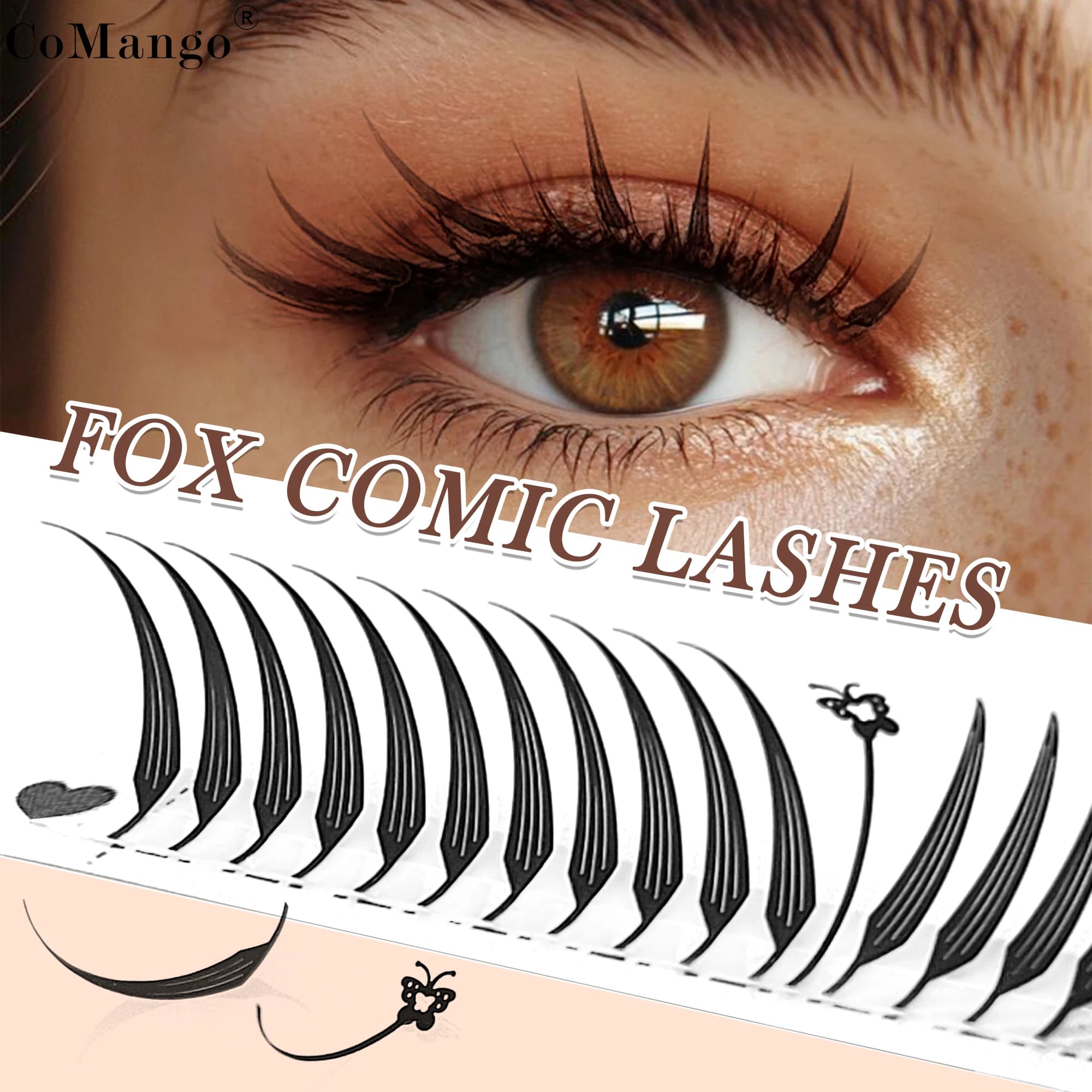 lunga durata volpe anime estensione ciglia premade manga fata falso ciglia piuma-luce fumetto guglia cosplay ciglia naturale uso quotidiano