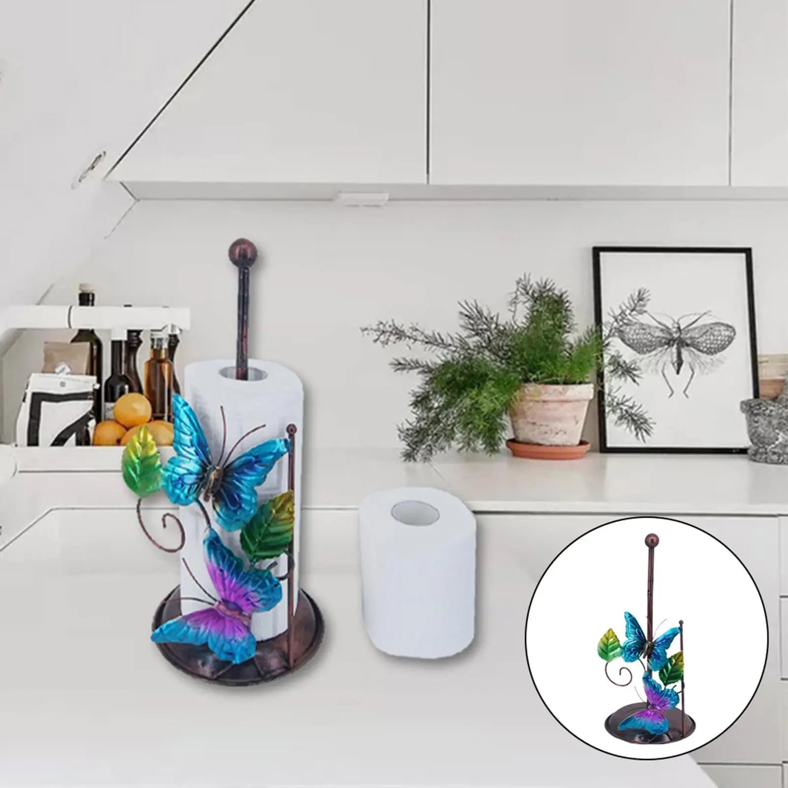 Porta carta igienica in ferro Piedistallo da cucina moderno autoportante Bagno Casa