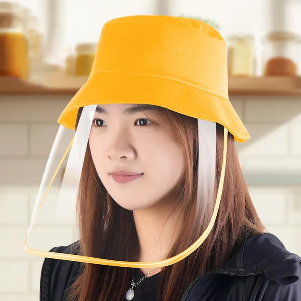 Full-Face Kitchen Oil Splatter Proof Mask Transparent Detachable Kitchen Fumes Face Shield Waterproof Anti-Fog