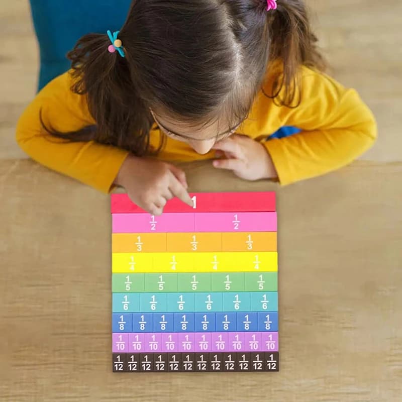51Pcs Fraction Cubes Math Montessori Math Materials sussidi didattici impara la frazione equivalente puntelli per bambini educativi presto