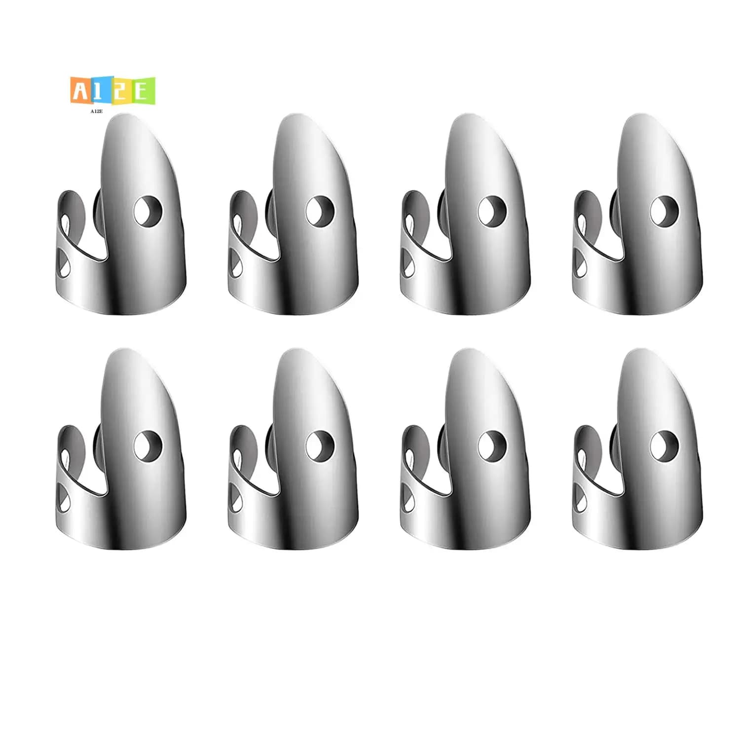 A12E-Adjustable Finger Thumb Picks Set Includes 8Pcs Stainless Steel Finger Picks 4Pcs Plastic Thumb Picks For Guitar Banjo