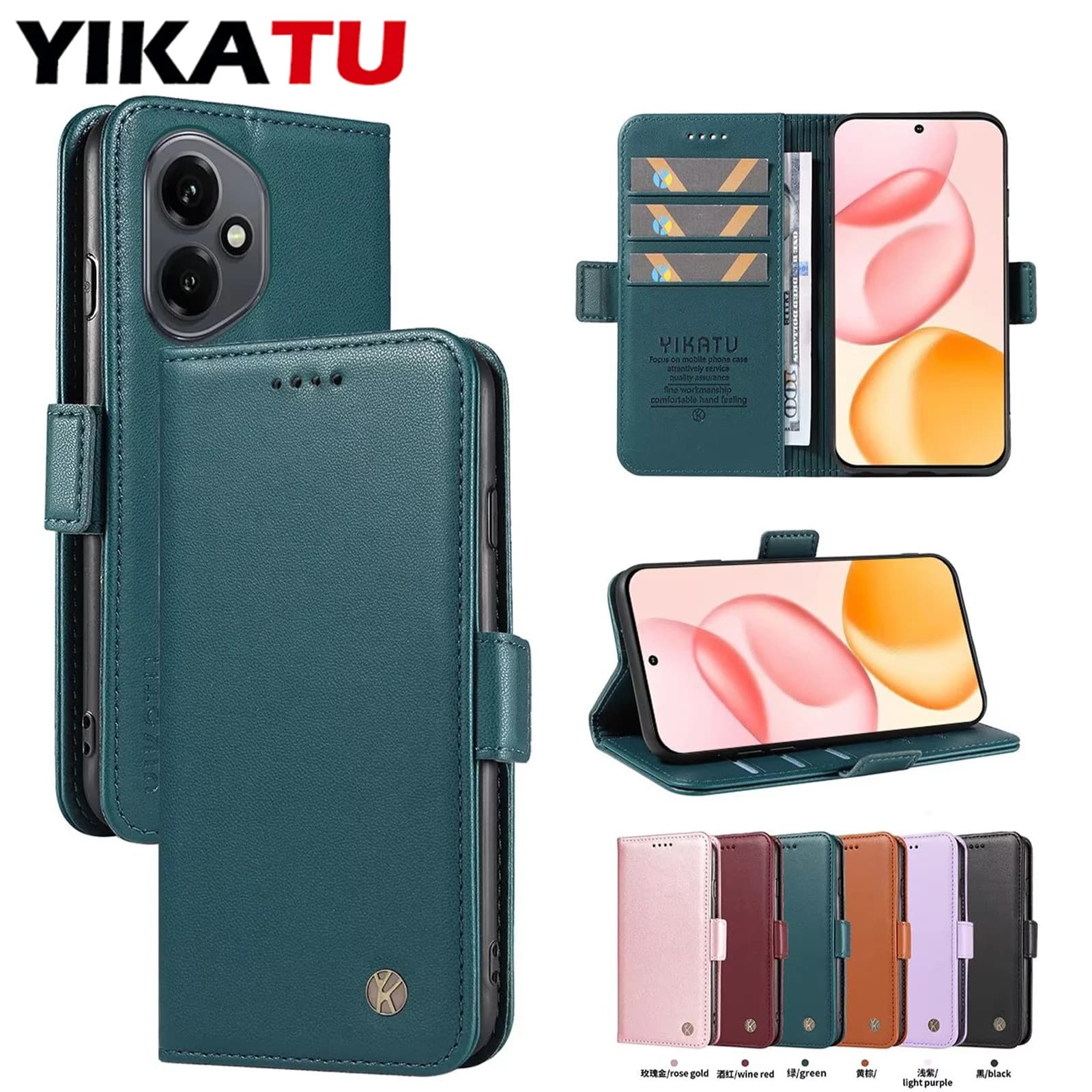 Custodia a Portafoglio in Pelle Delicata sulla Pelle per Huawei Honor X60 Pro 5G X50 X9C Smart 5G X9B X8C X8B X7C X7B 4G X70i X6B X6A X5B Plus