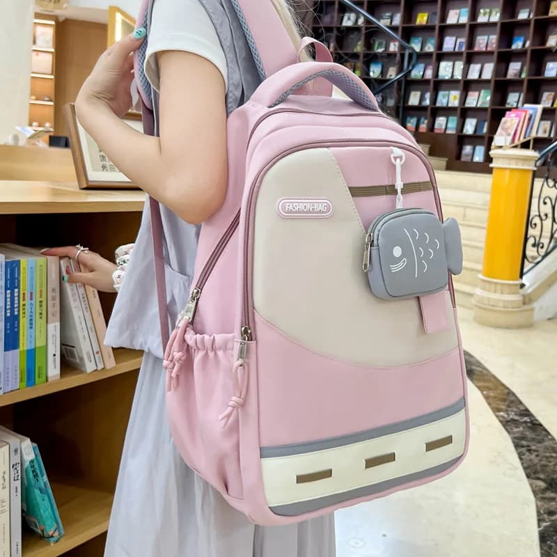 Korean Style Daily Backpack For Women Packsack Waterproof nylon Fabric Travel Backpacks Girls School Bag Teenagers Casual Bags