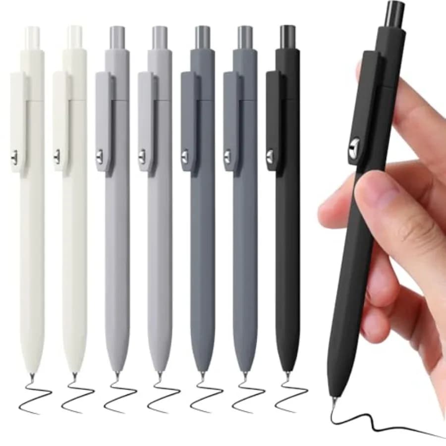 Black Gel Pens, 8Pcs Fine Point Black Ink Smooth Writing Pens for Journaling, Nurse Aesthetic Cute Office School Supplies, Gift