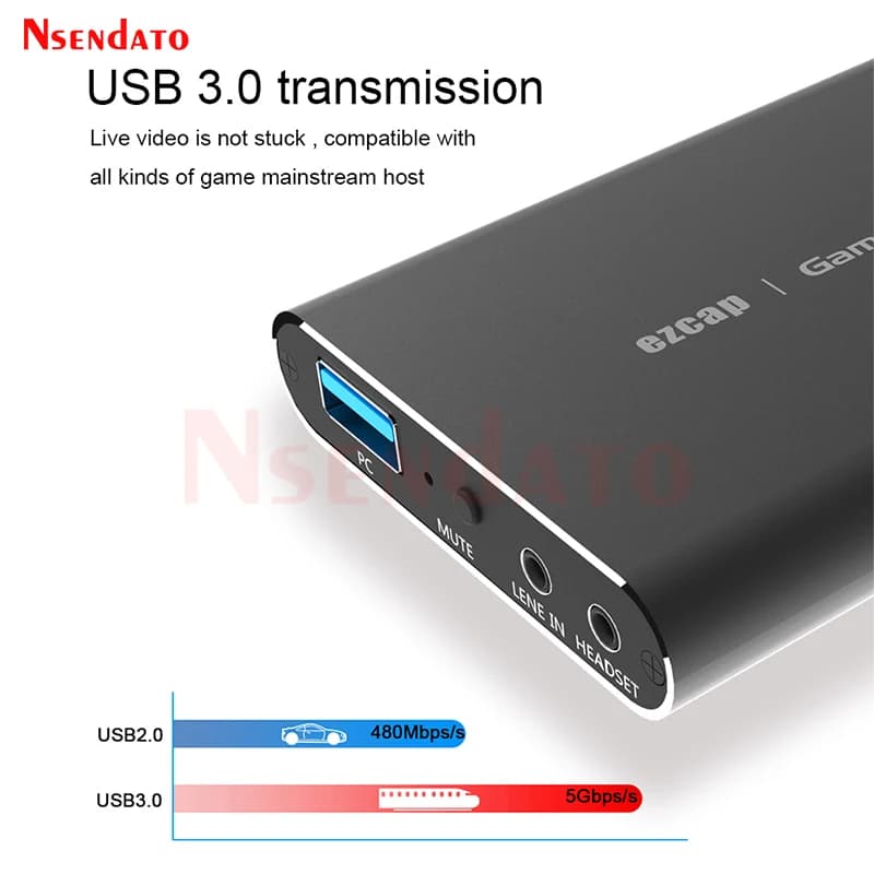 Ezcap371 Scheda di Acquisizione Video USB3.0 HDMI UVC YUY2 4K 60hz 1080p 60fps Registratore HDMI per Streaming Live su PS5 e PC