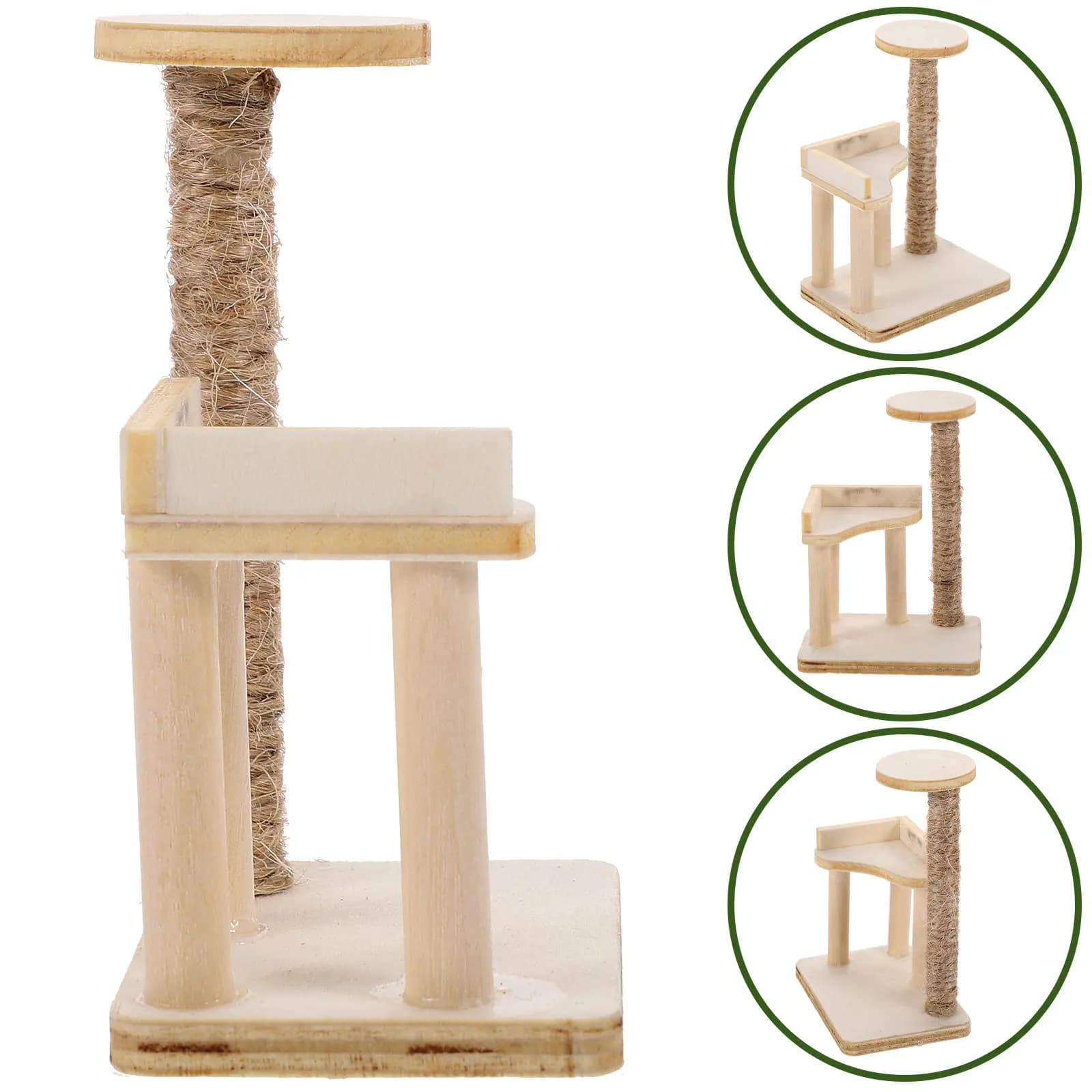 Mini Albero per Gatti in Legno 1:12, Realistico Arrampicatore per Gatti in Miniatura, Accessorio Ornamentale per Casa delle Bambole