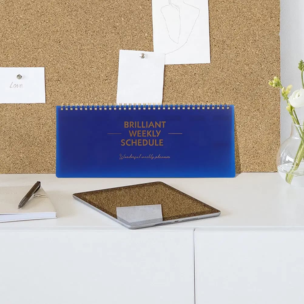 2 Pezzi Agenda Settimanale a Spirale Non Datata, Piccolo Organizer da Scrivania per Gestione Efficiente del Tempo, Pianificazione Appuntamenti e Obiettivi Quotidiani