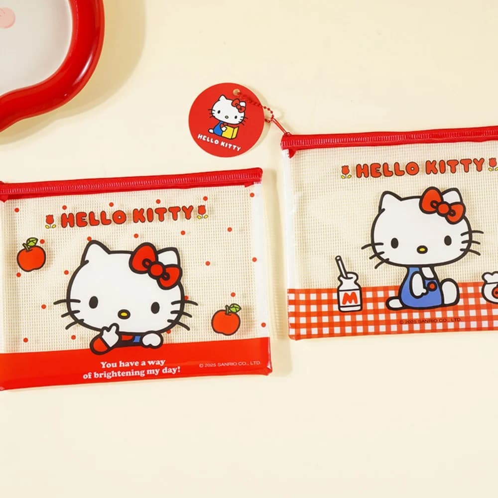 Borsa per documenti A5 originale Sanrio Cartoon Borsa per informazioni a scatto Hello Kitty Cartella per studenti Borsa per tutorial Forniture per ufficio