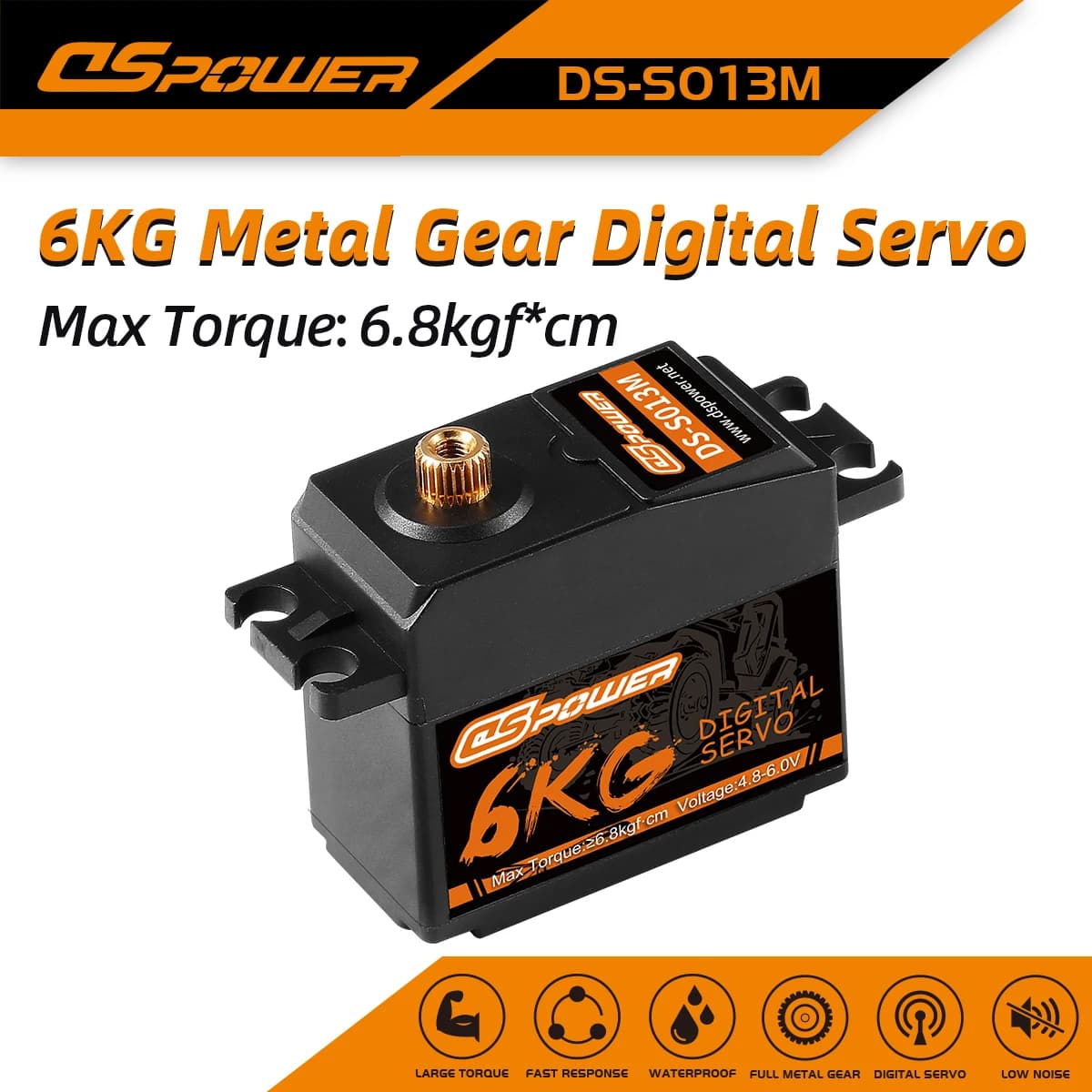 DSpower 6KG Metal Gear Servos digital waterproof for 1/10 RC Auto Helicopter Wltoys Trx Scx10 mn99s mn86 12428
