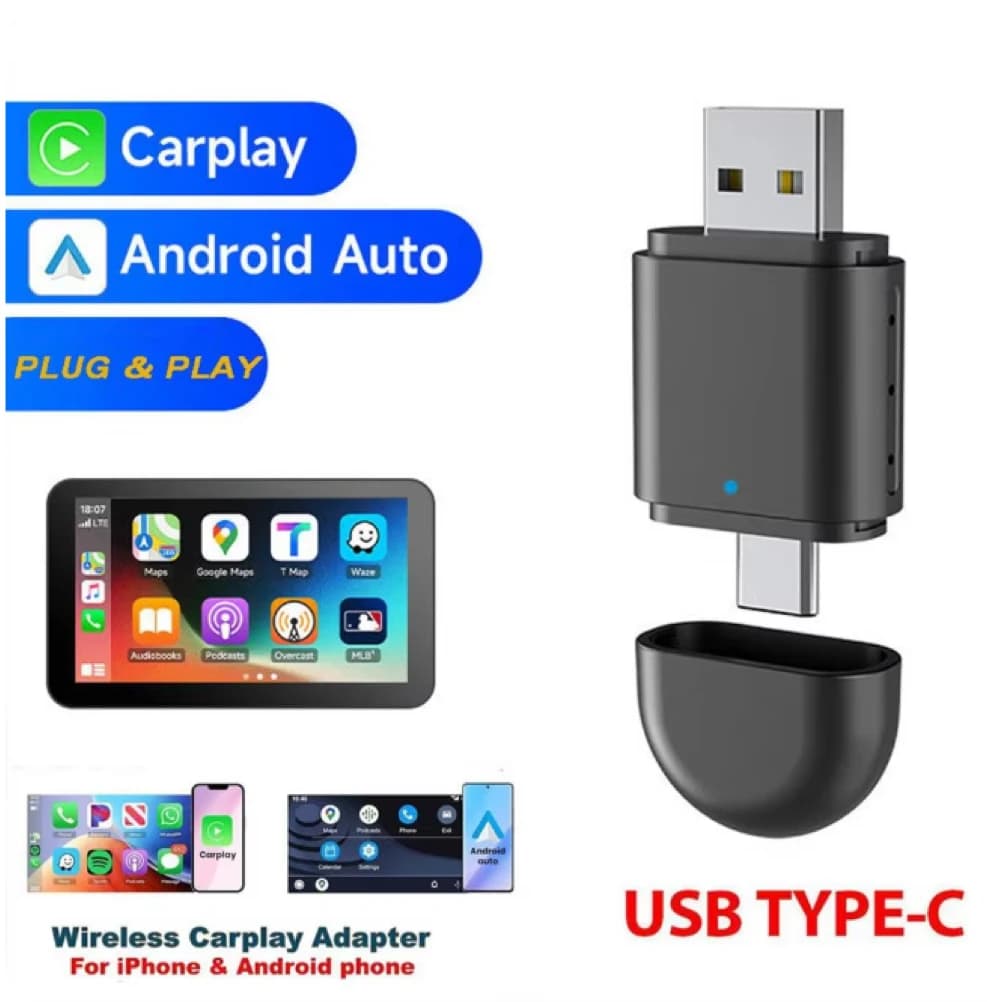 Wireless CarPlay and Android Auto Adapter, Smart Box AI WiFi6 5.8GHz, Smart Car System with CarPlay Converted, Plug & Play